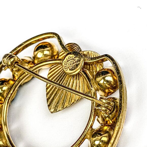 Vintage Brooch Curtis Creation CC Pin Color Rhinestones Heart Accent 1/20 12K GF - Picture 3 of 6